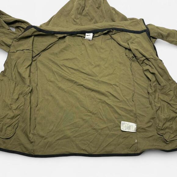 Nike Olive Hooded Full Zip Jacket Men’s Medium Lightweight Athletic Fit - Picture 3 of 7